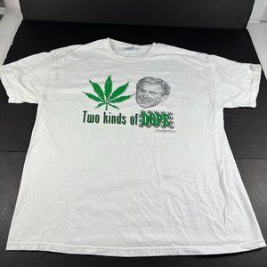 VTG George W Bush Two Kinds Of Dope Weed Shirt Extra Large White Marijuana Tee